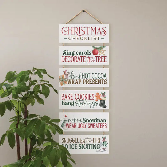 Christmas Checklist Hanging Stacked Sign