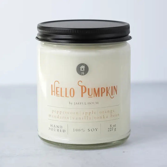 Hello Pumpkin Fall Candle: Peppercorn Apple Orange Vanilla