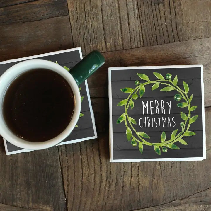 Merry Christmas Farmhouse Coaster