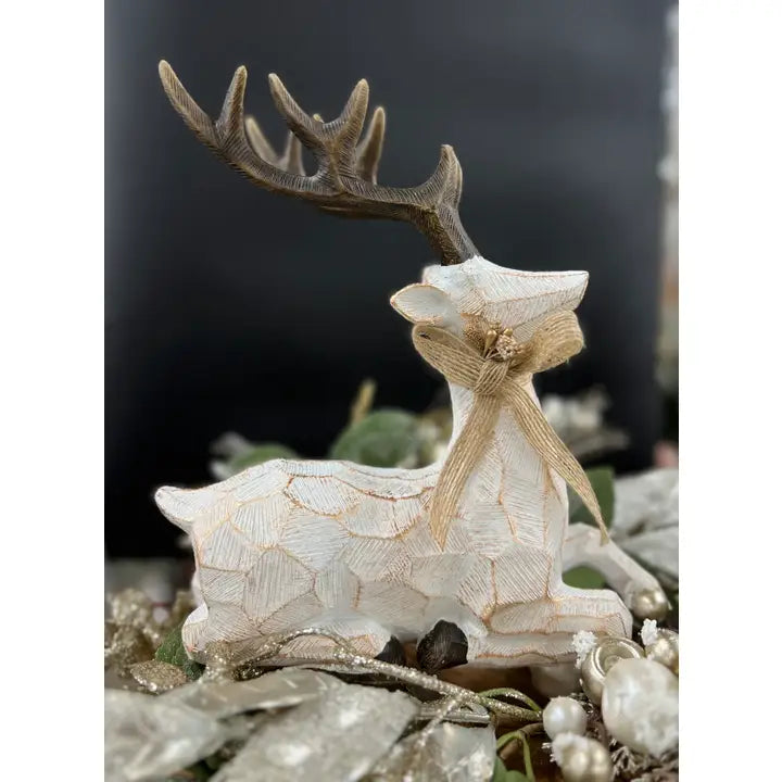 Resting Crackle Resin Deer